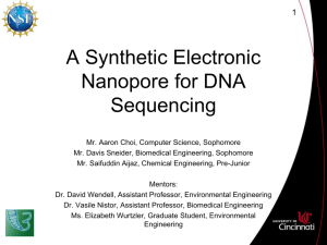 Project 3: A Biological Optoelectronic Nanopore for DNA