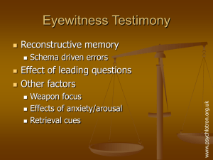 Eyewitness testimony slides