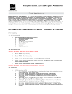 Section 073113 - Fiberglass-Based Asphalt Shingles