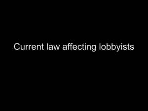 Current law affecting lobbyists - University of San Diego Home Pages