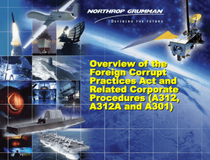 Corporate Procedure A312, Foreign Corrupt Practices Act Provides
