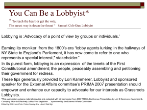You Can Be a Lobbyist