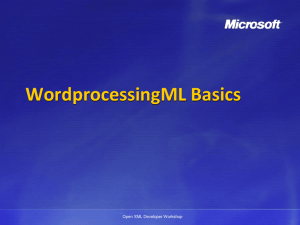 WordprocessingML Basics
