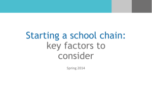 Starting a school chain - key issues to consider