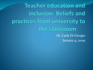 Teacher education and inclusion: Beliefs and practices from