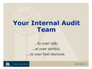 Your Internal Audit Team - The Institute of Internal Auditors
