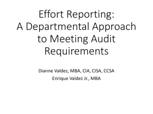 Effort Reporting: A Departmental Approach to
