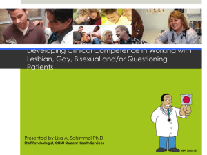 Developing Clinical Competence in working with Lesbian, Gay