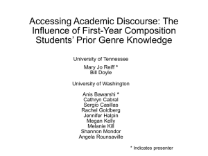 Accessing Academic Discourse: The Influence of First