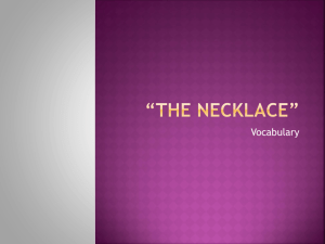 "The Necklace" Vocabulary PowerPoint
