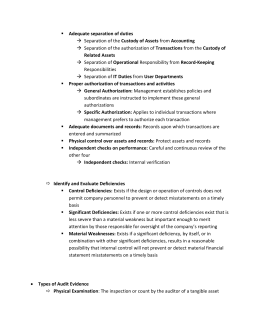 material weakness and significant deficiency accounting essay Kpmg, an independent public accounting firm, performed an audit of the doi fy therefore, we will include a summary of the information contained in the consider to be material weaknesses and a significant deficiency. material weakness and significant deficiency accounting essay Kpmg, an independent public accounting firm, performed an audit of the doi fy therefore, we will include a summary of the information contained in the consider to be material weaknesses and a significant deficiency.