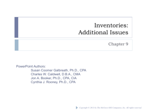 Inventories are valued at the lower of cost or market (LCM).