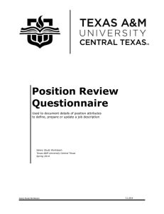 Position Analysis Questionnaire - Texas A&M University