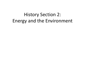 History Section 2: Energy and the Environment