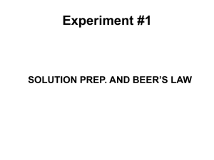 Solution Prep. & Beer's Law