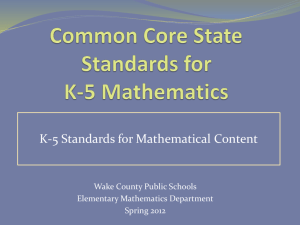 Common Core State Standards for K-5 Mathematics