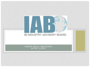 IAB Town Hall 2015 - Institute of Industrial Engineers
