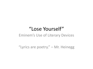 "Lose Yourself" literary device PowerPoint presentation here.