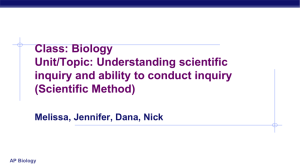 Understanding Scientific Inquiry