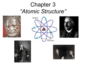 Chapter 3 “Atomic Structure”