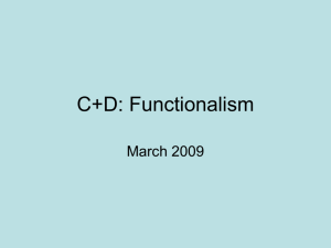 C+D: Functionalism