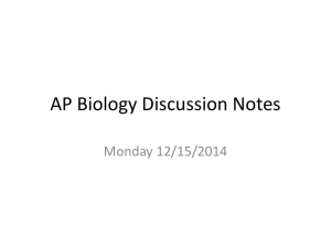 AP Biology Discussion Notes mon 1215
