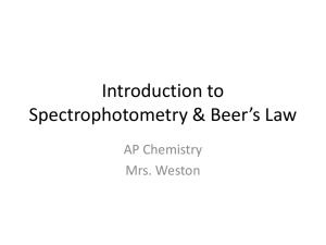 Introduction to Spectrophotometry & Beer's Law
