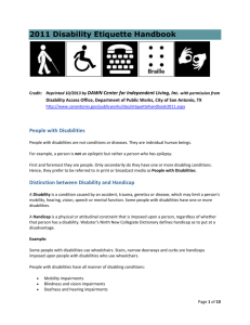 Disability Etiquette Handbook - DAWN Center for Independent Living