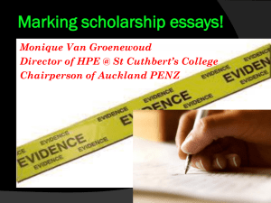 Scholarship Essay Marking - aucklandpenz