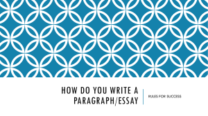 HOW DO YOU WRITE A PARAGRAPH/ESSAY