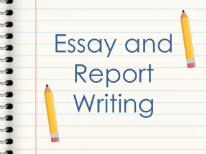 Essay and Report Writing