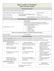 HOLY FAMILY UNIVERSITY Daily Lesson Plan Template