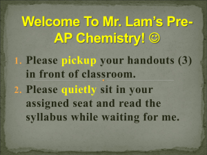 Welcome To Mr. Lam's Pre
