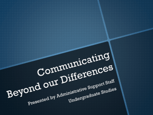 Communicating Beyond our Differences