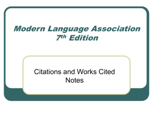 MLA Citations 7th Edition