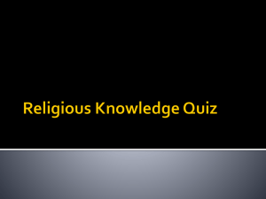 Religious Knowledge Quiz - Hinsdale South High School