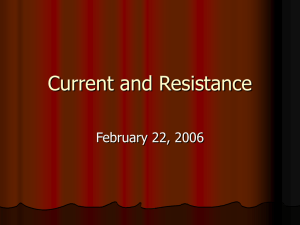Current and Resistance