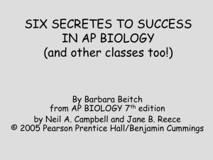 SIX SECRETES TO SUCCESS IN AP BIOLOGY