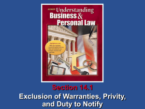 Understanding Business and Personal Law Exclusion of Warranties
