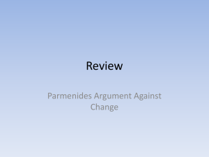 Parmenides Argument Against Change