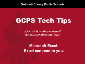 Excel can read to you. - Gwinnett County Public Schools