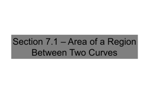 Section 7.1 * Area of a Region Between Two Curves