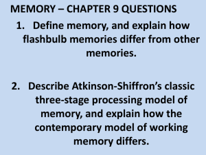MEMORY * CHAPTER 9 QUESTIONS