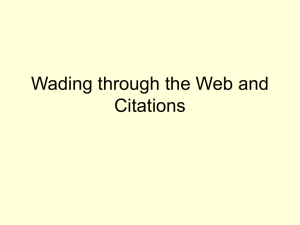 Wading through the Web and Citations