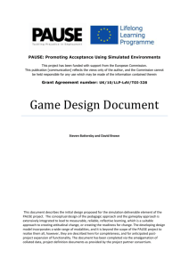 Game Progression - ADAM - Leonardo da Vinci Projects and