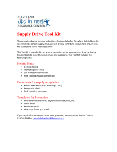 Supply Drive Tool Kit - Kids in need resource center