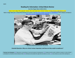 Reading for Information: Critical Movie Review