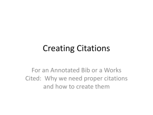 Creating Citations