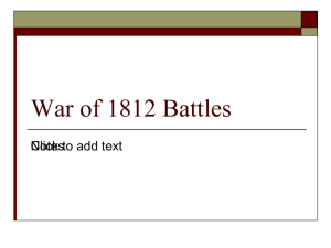 War of 1812 Battles