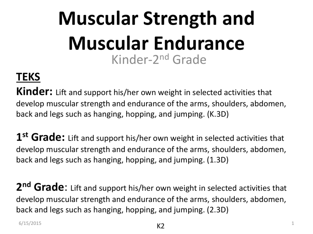muscular strength and muscular endurance examples